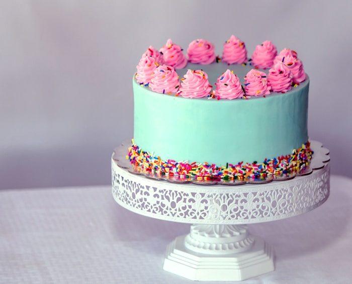 Pink floral tiered wedding cake
