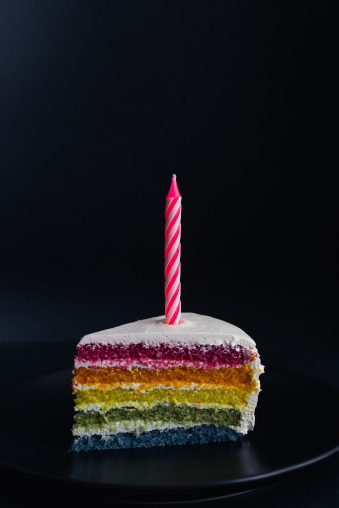 Custom cake with a slice revealing its layers
